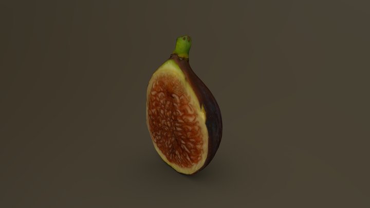Black Fig Cut in Half 06 3D Model