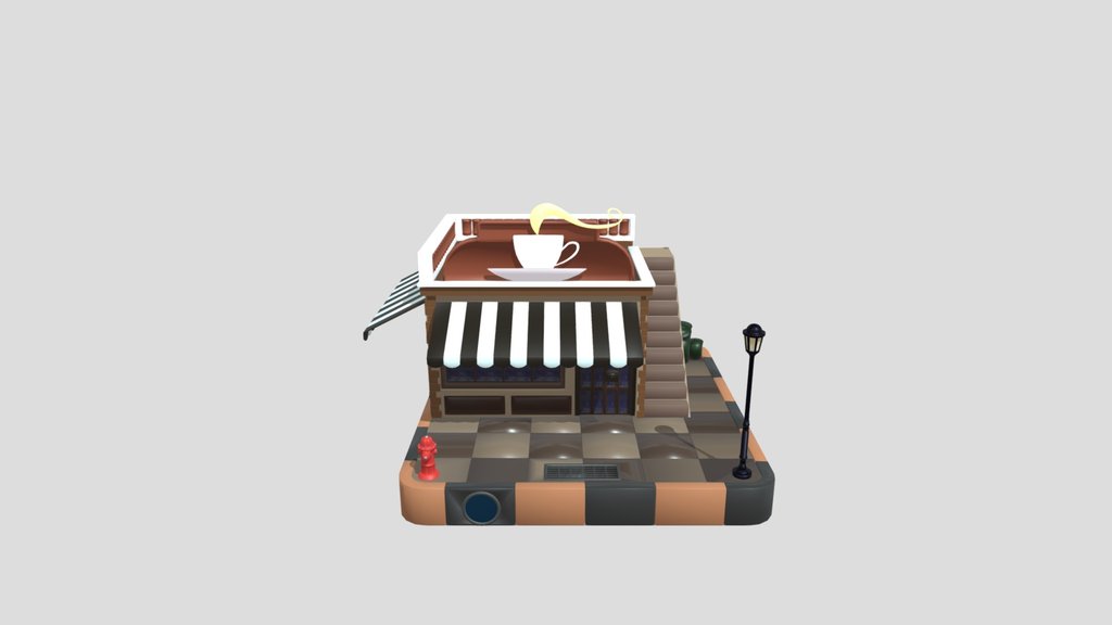 Stylized Cartoon Cafe