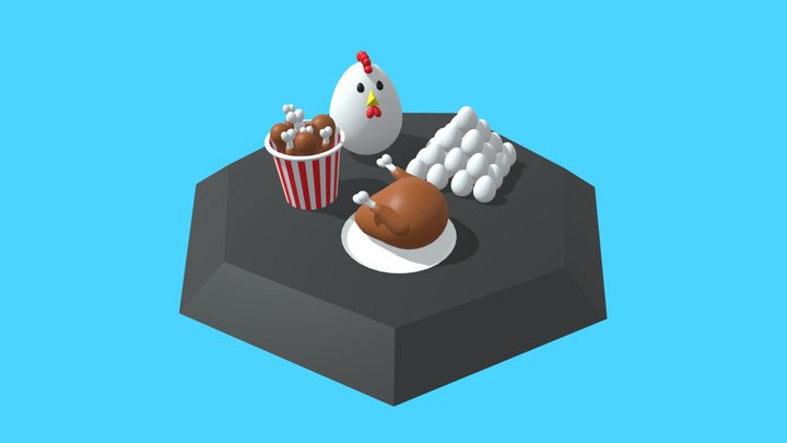 Chicken Related Props 3D Model