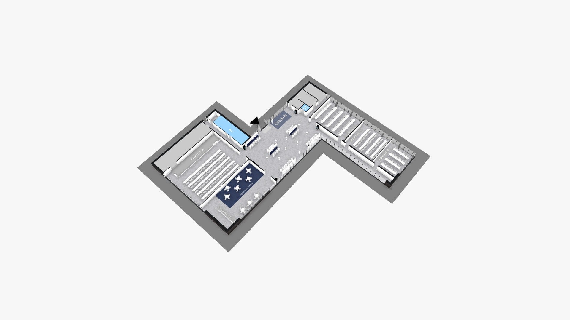 Meet@Ruhr 2023 Hallenplan — Sketchfab embed 3D viewer