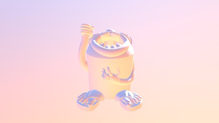 Monster wearing Sandals pen holder 3D Model