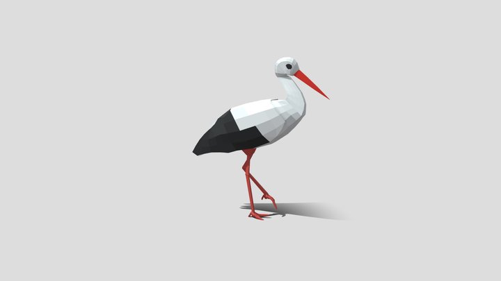 Stork-lowpoly 3D Model