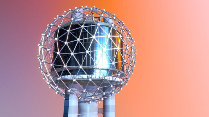 Reunion Tower "The Ball" from Dallas, TX 3D Model