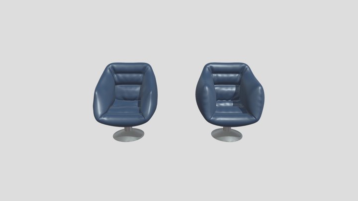 Modern Rotatable Leather Sofa Pair 3D Model