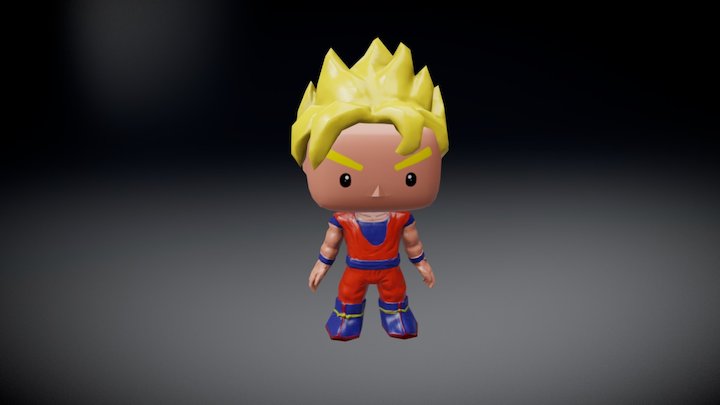 3D model super saiyajin face 100 - infinito DRAGON BALL AF VR / AR /  low-poly