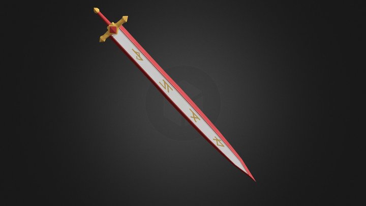 Holy Sword Red 3D Model