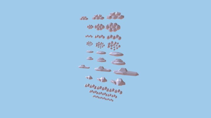 Low poly Clouds Pack 3D Model