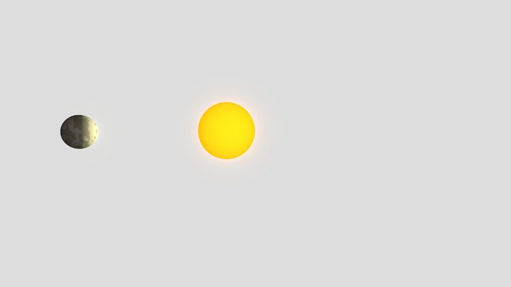 Star and orbiting planet in tidal lock [#2] 3D Model