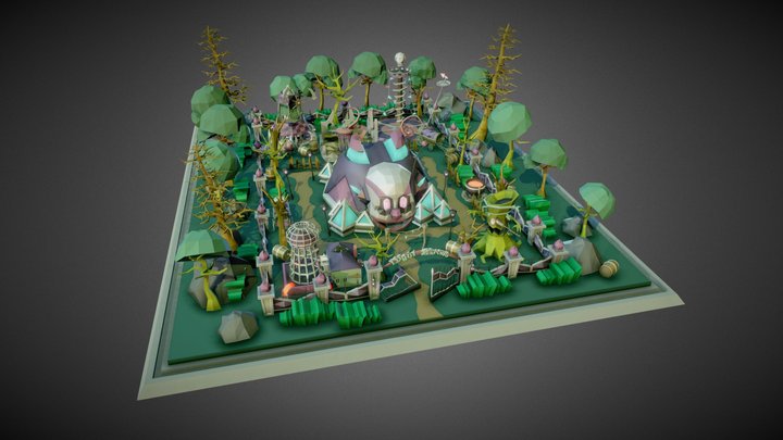 POLY STYLE - Night Circus 3D Model
