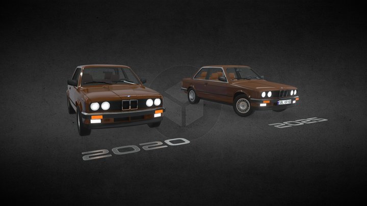 1986 BMW E30 (FL, LP) 3D Model