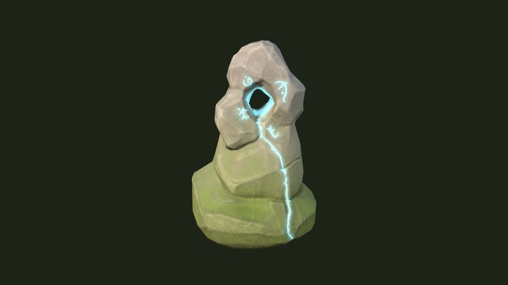 Glowing Fantasy Rock 3D Model