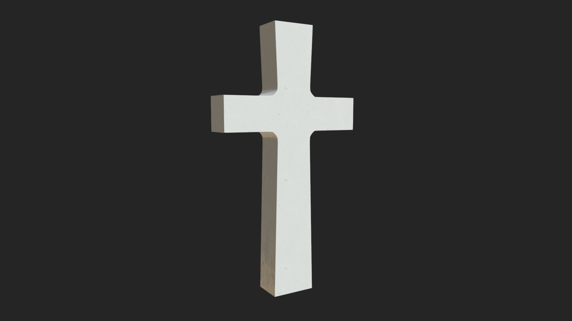 3D model War memorial gravestone – Cross - This is a 3D model of the War memorial gravestone - Cross. The 3D model is about a white cross on a black background.