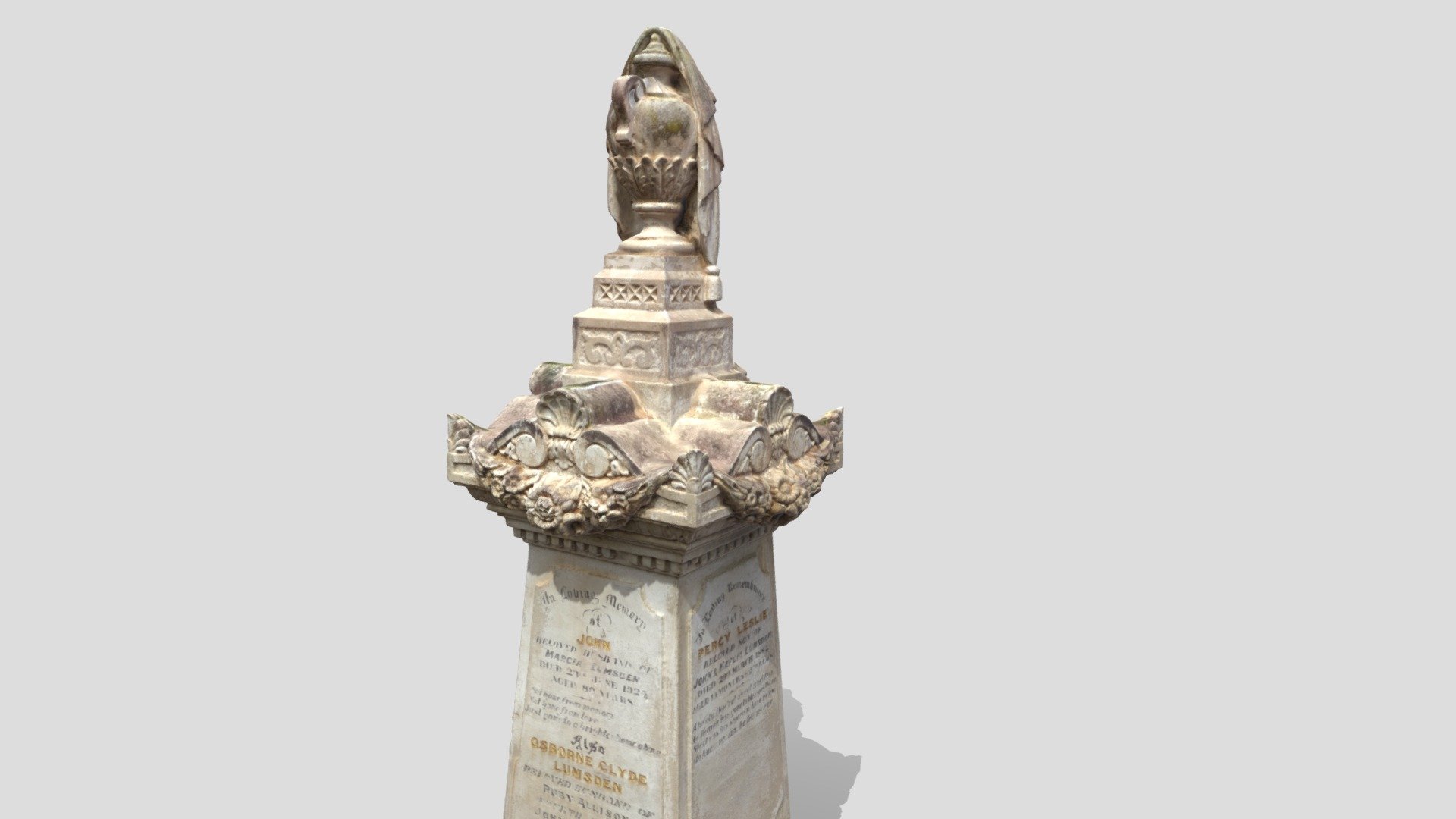 Marble memorial - Rookwood Cemetery  Sydney.