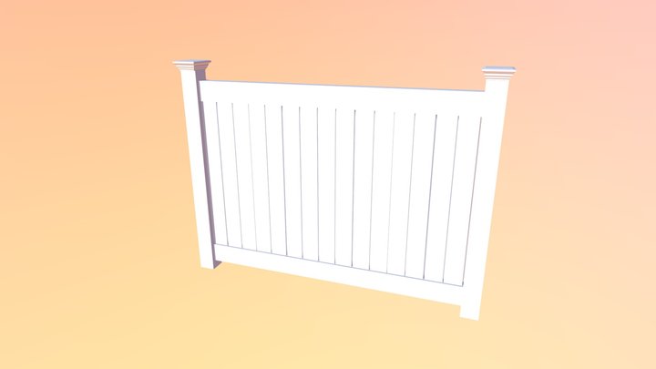 Fence Vinyl - Two Post Ends 3D Model