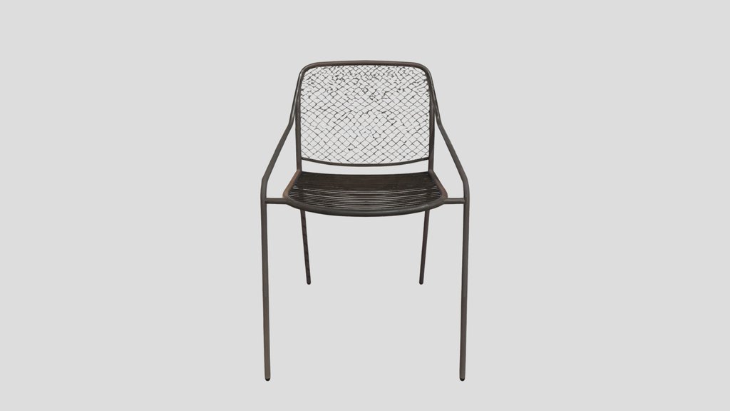 A modern metal mesh chair