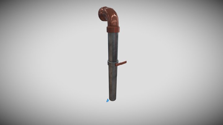 pipe with valve (and valve turn animation) 3D Model