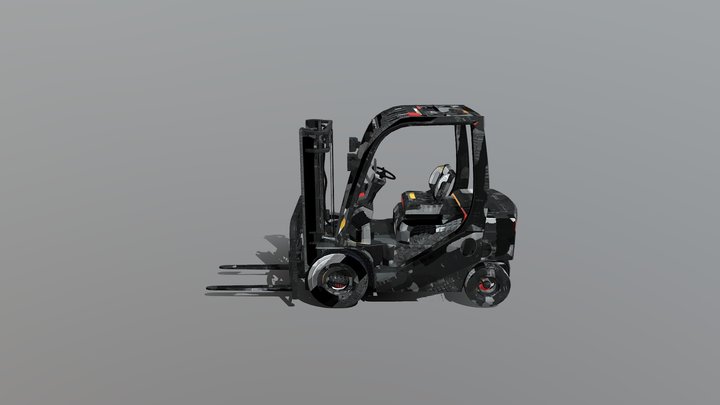 Fork Lift With Rig 3D Model