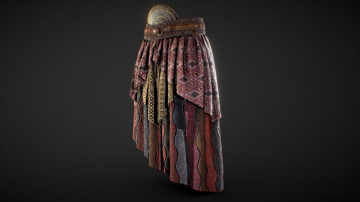 African Warrior Pants 3D Model