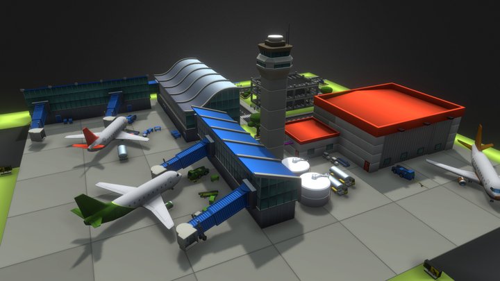 Airport Diorama - Kodiak Set 3D Model