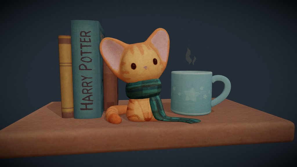 Cat and books
