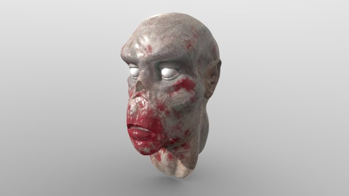 andy_kikongi_zombie_head_b2b1 3D Model