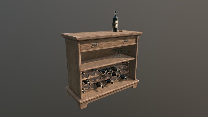 Wine Cabinet 3D Model