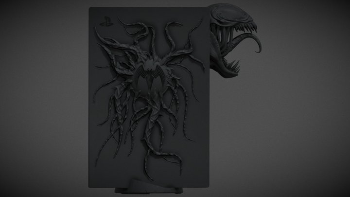 Playstation 5 Custom Venom Skin with reference
