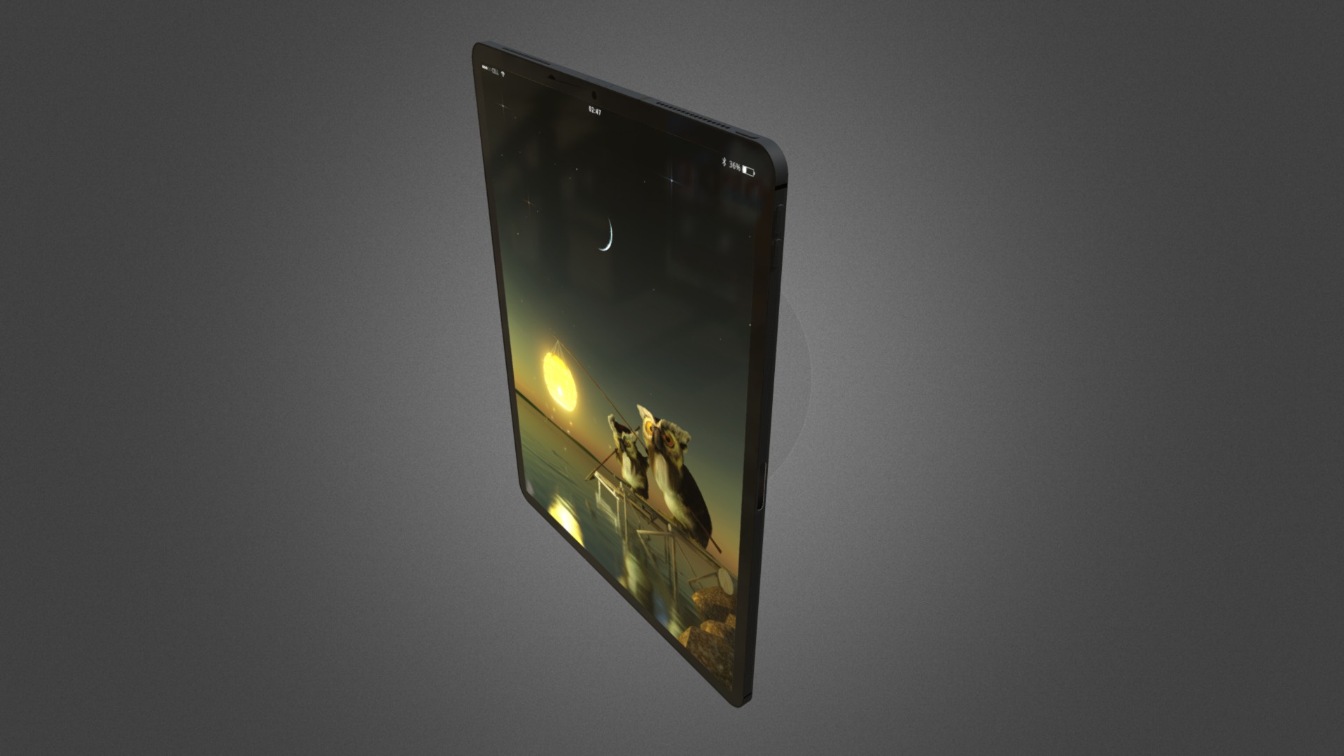 3D model iPad Pro 2018 - This is a 3D model of the iPad Pro 2018. The 3D model is about a cell phone with a reflection of a group of people on it.