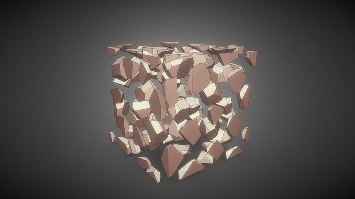 Low Poly block of stones 3D Model