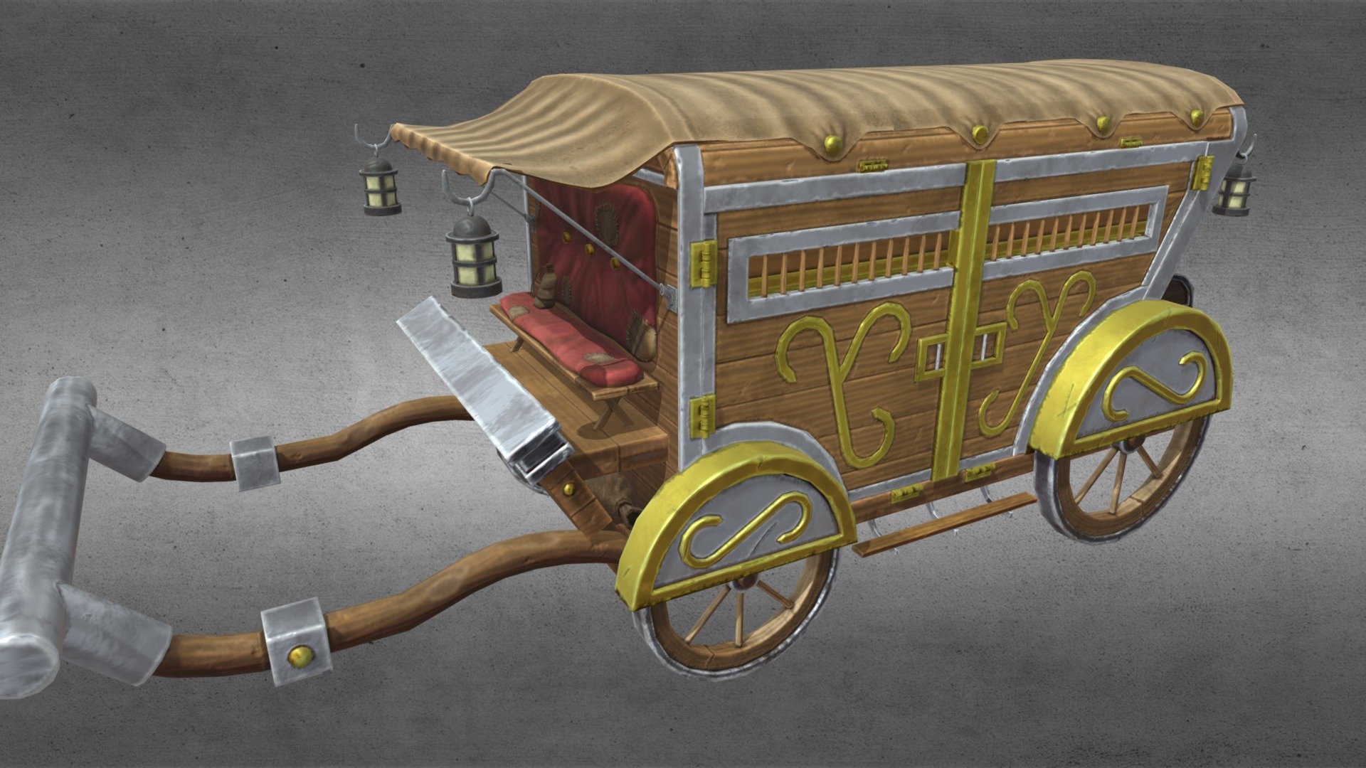 Wagon Closed Low Poly- Very Hi Resolution — Sketchfab embed 3D viewer