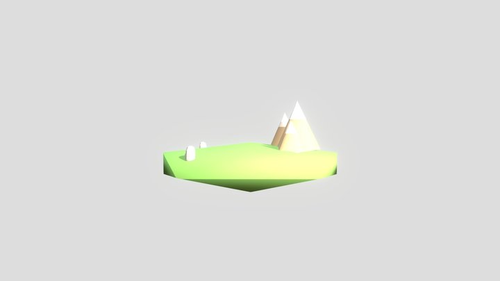 Low-Poly Terrain 3D Model