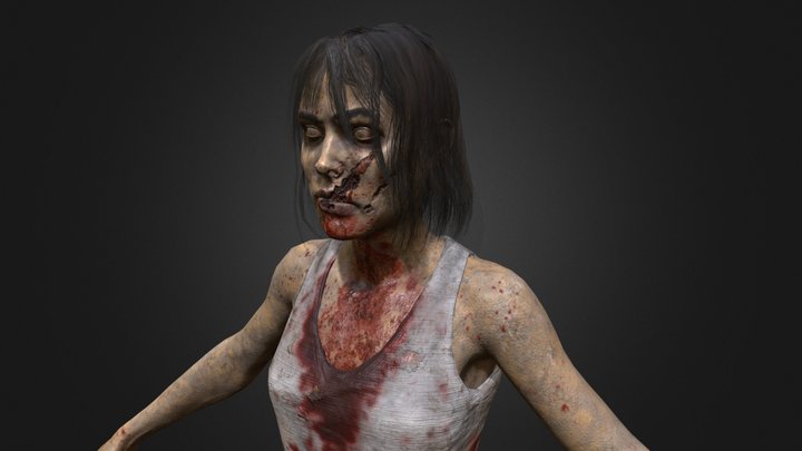 Female Zombie E 3D Model