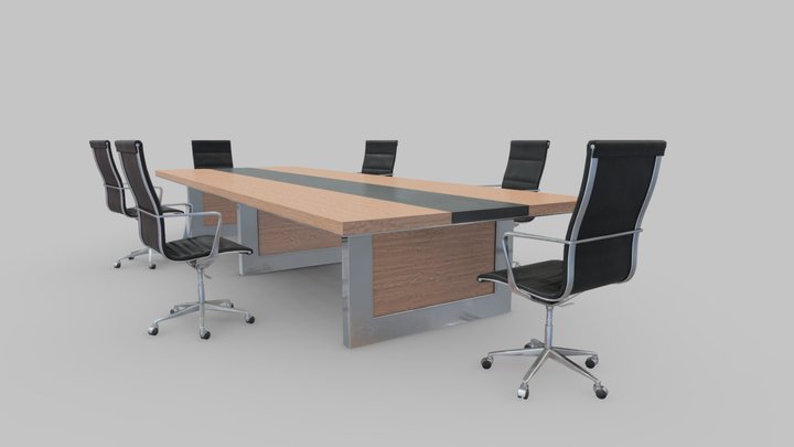 Conference Table Low-poly 3D model 3D Model