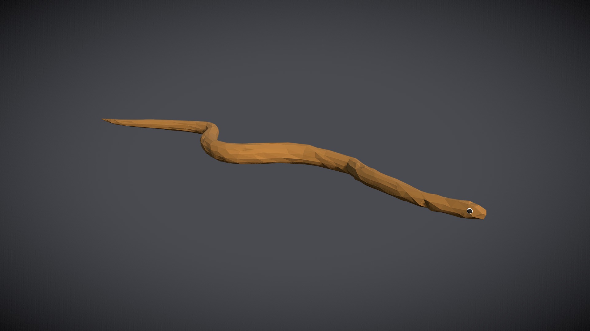 3D model Low-Poly Snake - This is a 3D model of the Low-Poly Snake. The 3D model is about a yellow pencil on a black background.