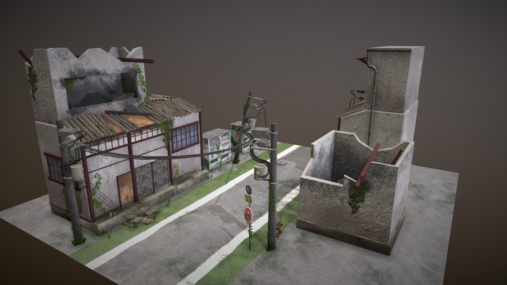 post-apocalyptic scene 3D Model