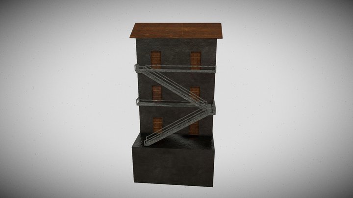 Apartment Building with Interior 3D Model