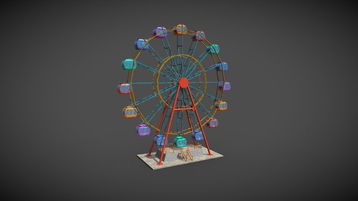Ferris Wheel Low Poly PBR 3D Model