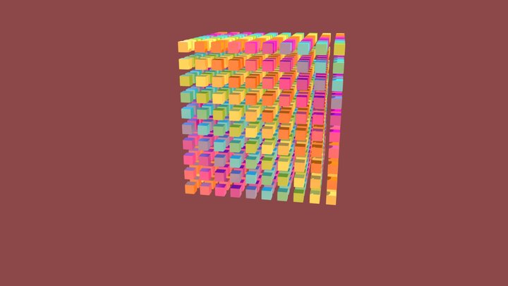 Colored Cubes 3D Model