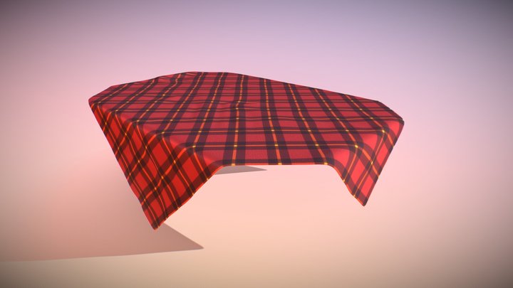 Picnic Table Tartan Top Mat (Cloth) 3D Model