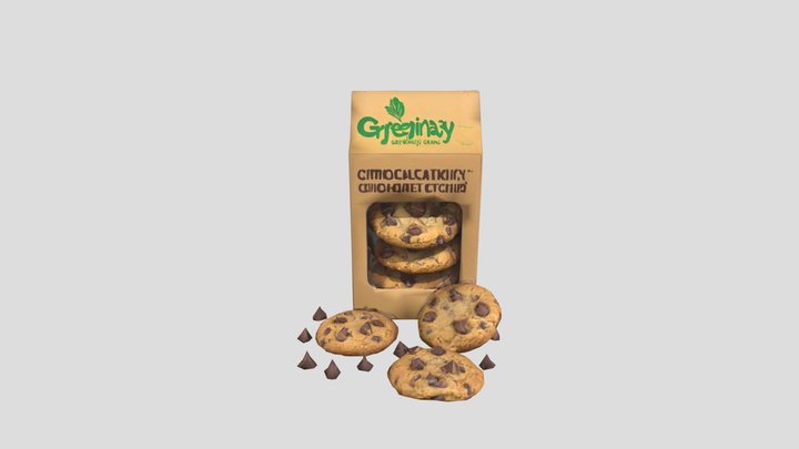 Galletas integrales con chocolate 3D Model