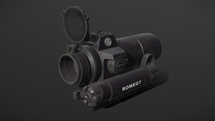 SIG Sauer ROMEO7 Red Dot (11 parts + 4K texture) 3D Model
