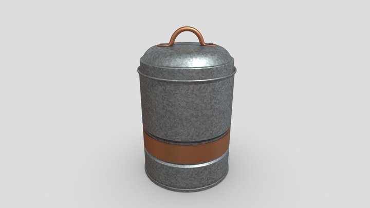 Galvanized Small Canister 3D Model