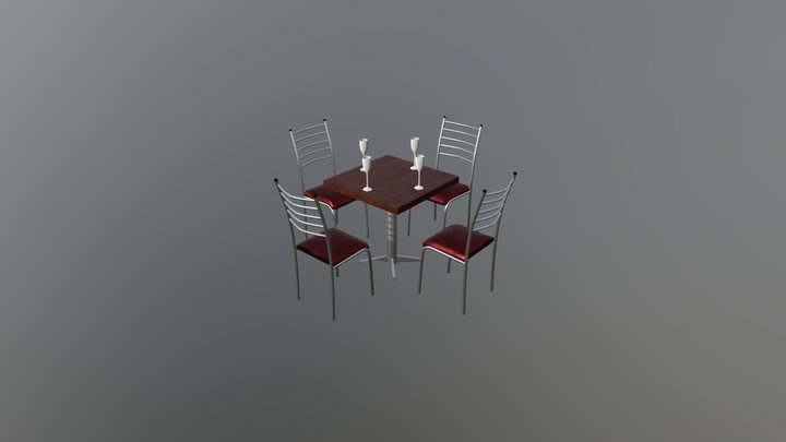 Food Service Seating- Booth Set for Restaurant or Food Service 3D model