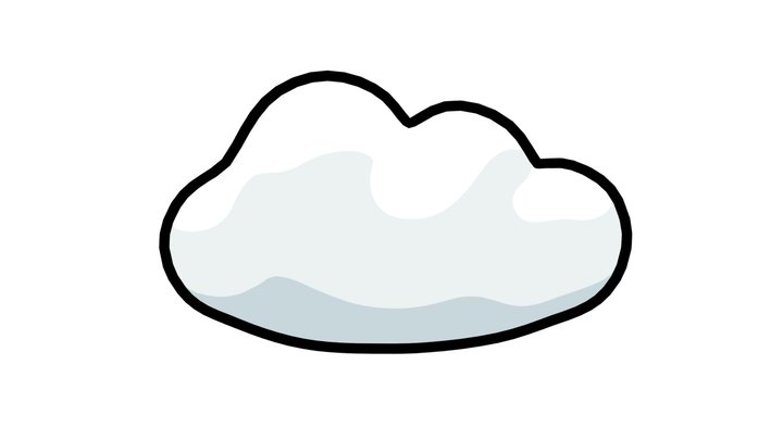 Cloud Hand-drawn Icon 3D Model