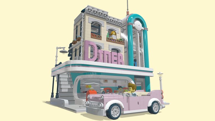 LEGO CREATOR Expert 10260 Downtown Diner 3D Model