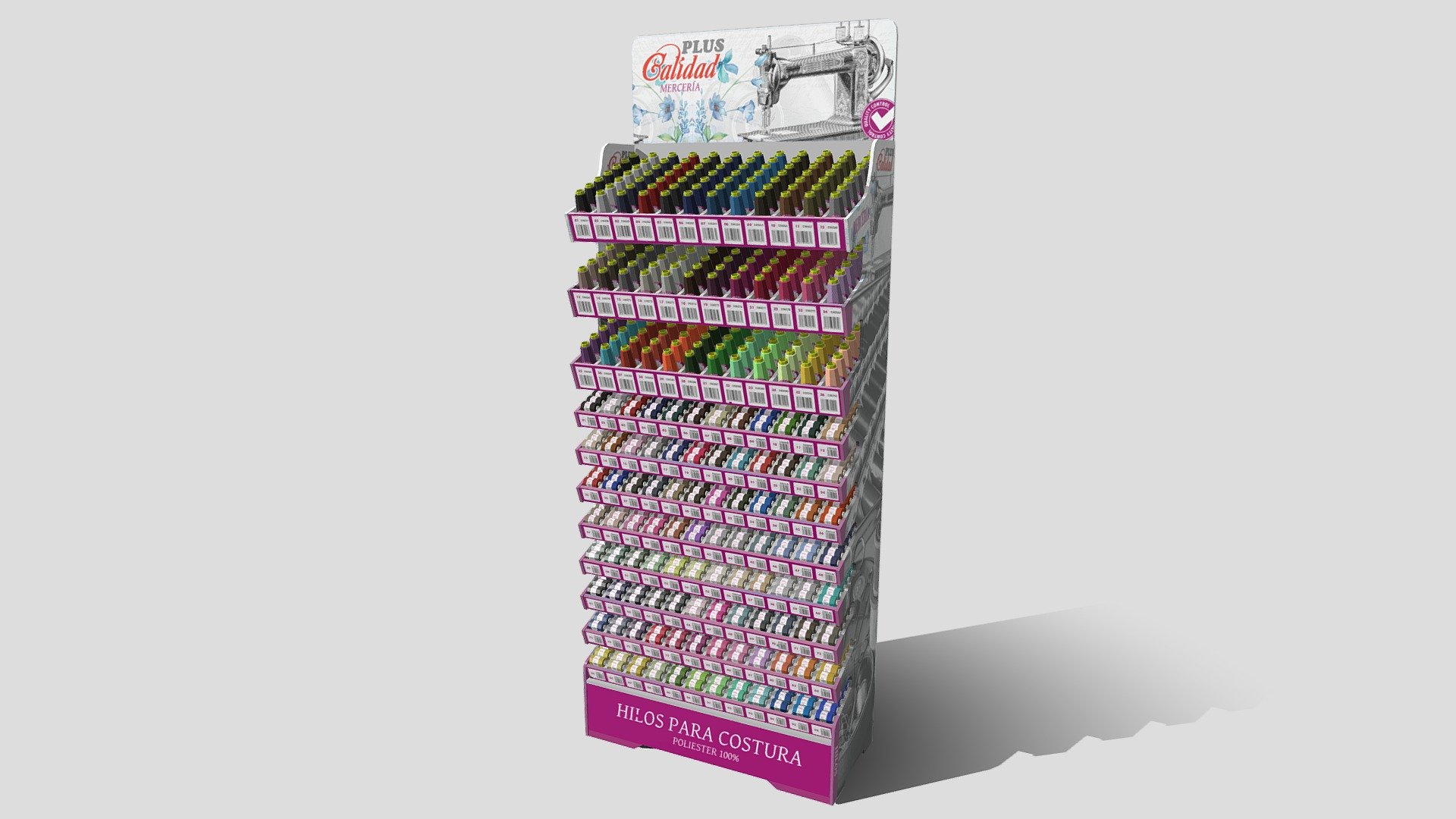 裁缝线货架展示 — Sketchfab embed 3D viewer