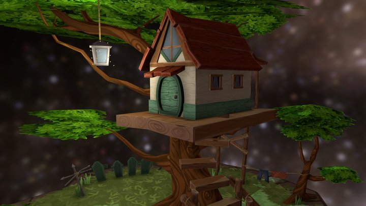 Treehouse Diorama (new version) 3D Model