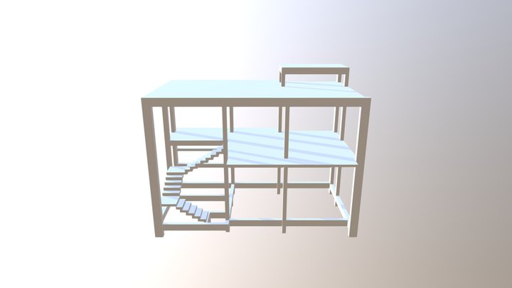 Edificação Comercial 2 pavimentos + Terraço 3D Model