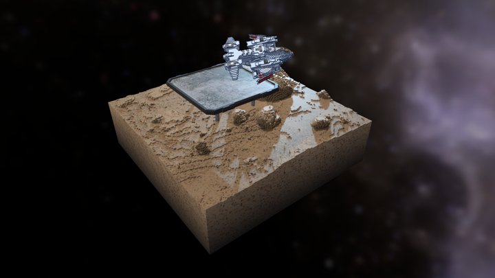 Spaceship Takeoff (Voxel) 3D Model