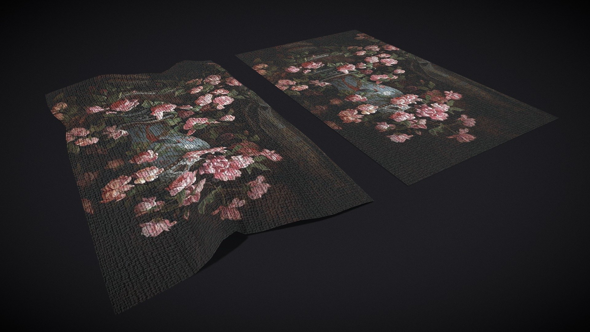 Medieval Pink Flower Tapestry - Buy Royalty Free 3D model by ...
